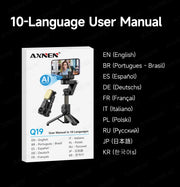360° AI Handheld Gimbal Mobile Phone Anti-Shake Stabilizer Auto Face Tracking Aluminum Rod With Fill Light Optional Microphone