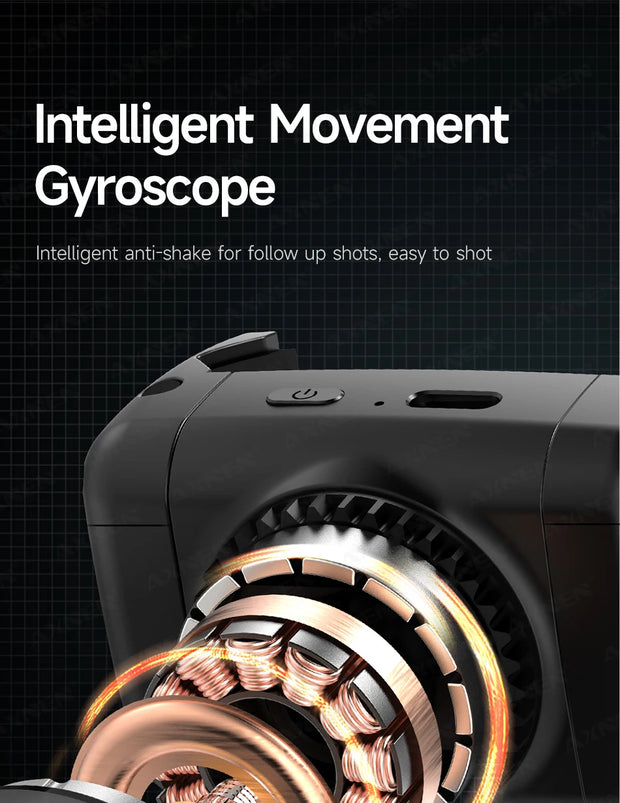 360° AI Handheld Gimbal Mobile Phone Anti-Shake Stabilizer Auto Face Tracking Aluminum Rod With Fill Light Optional Microphone