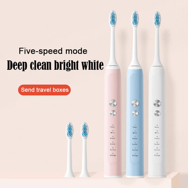 Sonic Electric Toothbrush Adults Electric Toothbrushes with 4 Tooth Brush Replacement Head and 5 Brushing Modes
