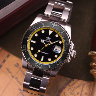 ADDIESDIVE Diving AD2040 Quartz Watches Stainless Steel 200m Waterproof Calendar Display Wristwatch Fashion Super Luminous Watch