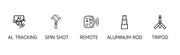 AI Face Tracking Handheld Gimbal Stabiliser 360° Shoot,Magnetic Remote Selfie Stick Tripod for Smartphone,1/4'' Screw for Camera