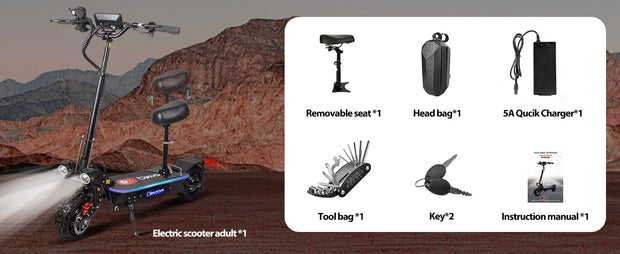 Electric Scooter for Adults, 5600W Dual Motors Up to 50 MPH, Electric Scooter Adults Range 50 Miles, 60V 27Ah Large Capacity Bat