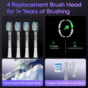 Wave Electric Toothbrush Oscillation & Vibration Sonic Electric Tooth Brush, Adults Teen BASS-Brushing Technique for Travel