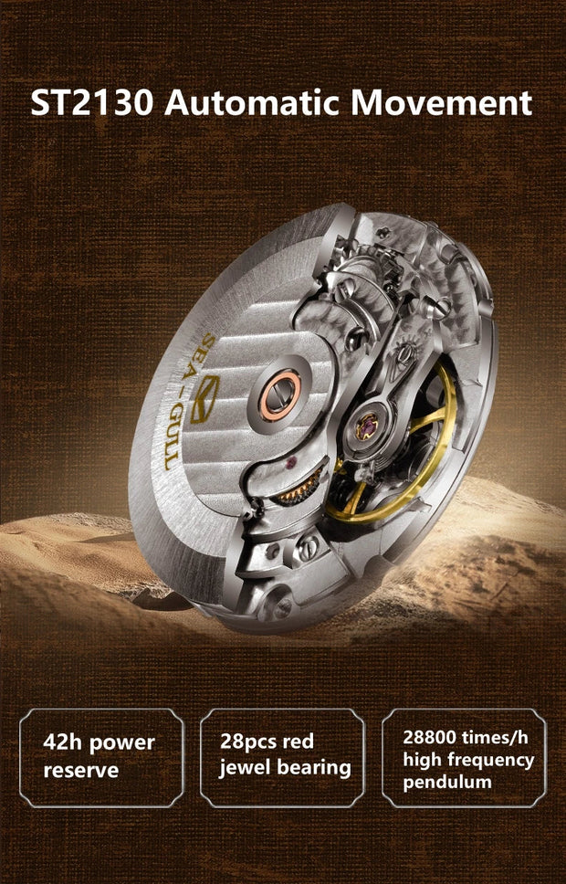 2025 Seagull Mechanical Watch For Men Luxury Vintage Military Watch Luminous Sapphire 100M Waterproof Watches Reloj Hombre 1058H