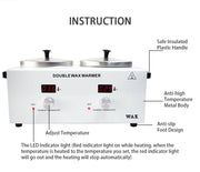 Electric Double Pot Wax Warmer Wax Heater Warmer with LED Display Skin Hair Removal Adjustable Temperature For Beauty Salon Home