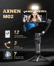 AXNEN M02 Gimbal Smartphone Stabilizer 3-Axis Anti-shake Video Record Handheld Selfie Gimbals for iPhone Android Face Tracking