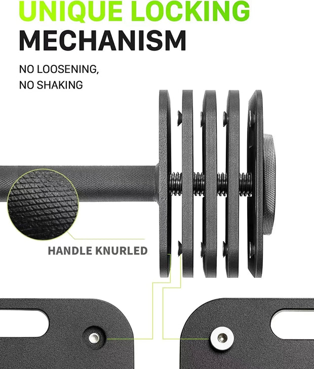 3-in-1 Adjustable Dumbbell Set Free Weight Dumbbells, Kettlebells, and Barbell for Versatile Fitness Training