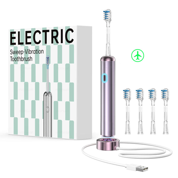 Wave Electric Toothbrush Oscillation & Vibration Sonic Electric Tooth Brush, Adults Teen BASS-Brushing Technique for Travel