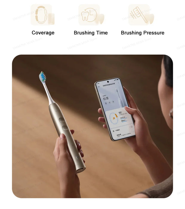 XIAOMI MIJIA Multi-Directional Oscillation Electric Toothbrush,IPX8,Smart 5 Modes, 30day Battery Life, App Control & Travel Lock