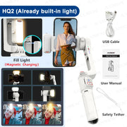 AXNEN HQ2 SERIES Mobile Phone Stabilizer Handheld Gimbal for Smartphone Gopro Action Camera Extension Rod Selfie Stick Tripod