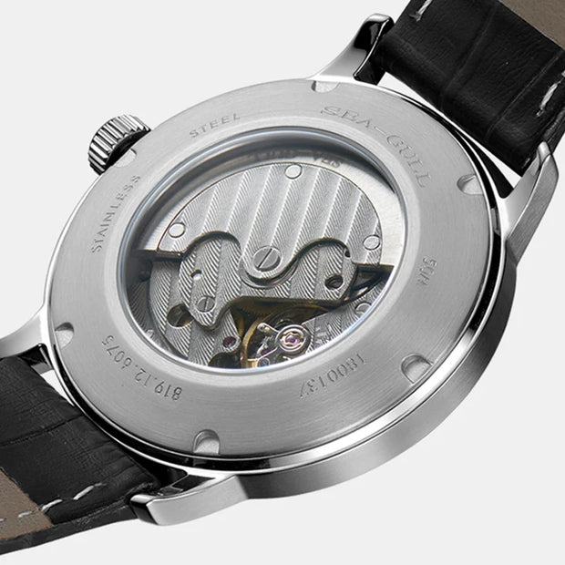 2025 Seagull Business Watch Men's Mechanical Wristwatches 50m Waterproof Leather Valentine Male Watches relogio masculino 6075