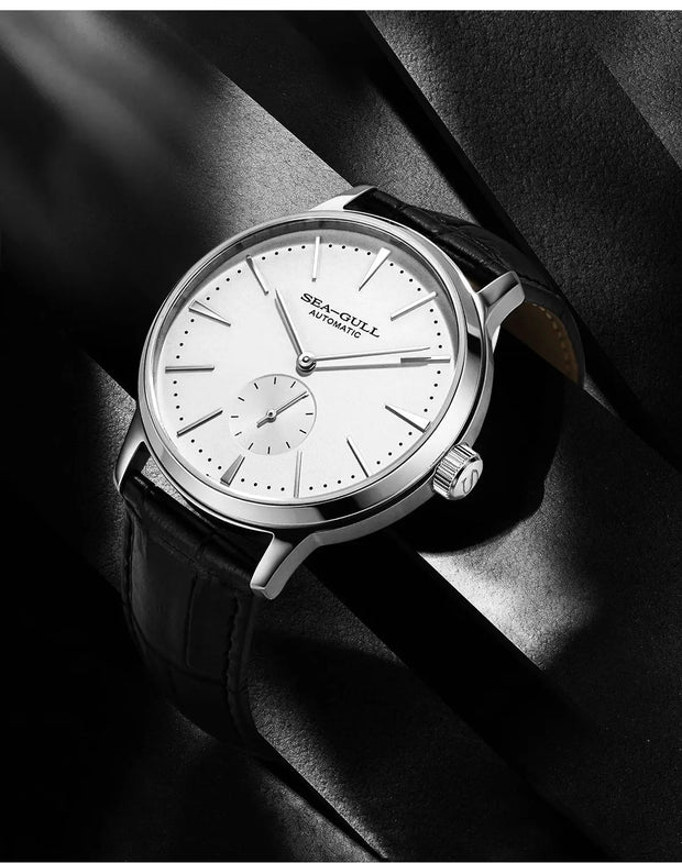 2025 Seagull Business Watch Men's Mechanical Wristwatches 50m Waterproof Leather Valentine Male Watches relogio masculino 6075
