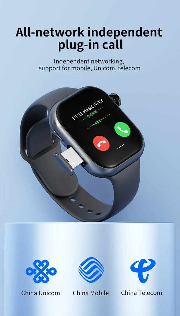 8GB+128GB S10 Cellular Version Smartwatch 4G Android 10.0 180° Rotating Camera 256GB Storage GPS WIFI Global Version Smart Watch