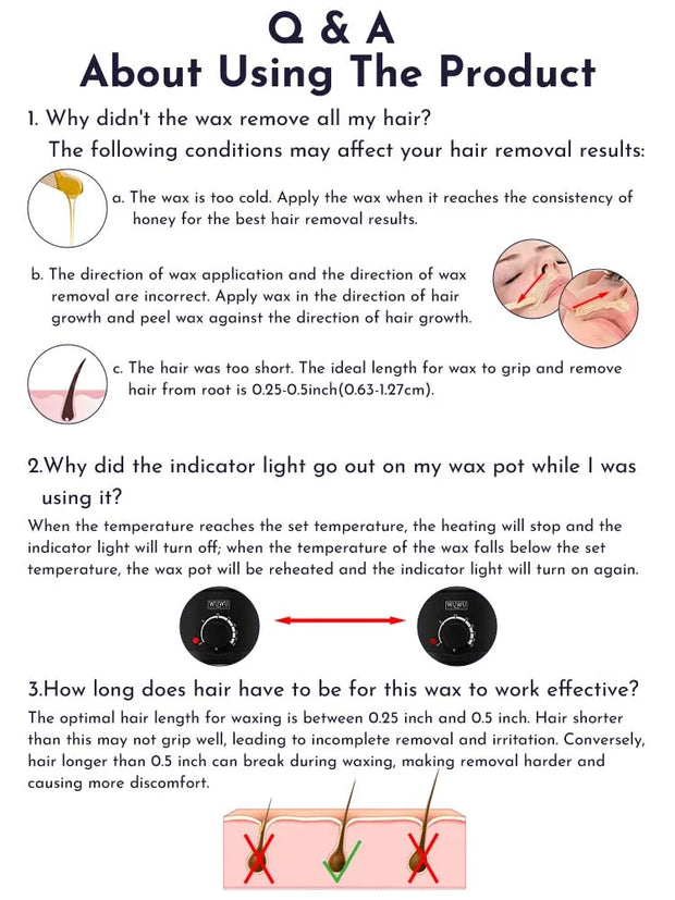 WUWUVISTA Waxing Kit 23 items, Christmas Gift Hard Wax Hair Removal with Wax Heater&Beans for Body/Face/Brazilian/Sensitive Skin