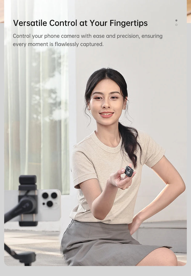 hohem Official V3 Smartphone Stabilizer Ai Face Tracking 3-Axis Phone Gimbal Built-in Selfie Stick Portable iPhone16/Samsung
