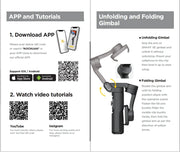 AOCHUAN 3-Axis Handheld Gimbal Stabilizer for Smartphone with Fill Light for iPhone Android Face Tracking Vlog Smart XE