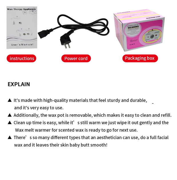 Electric Double Pot Wax Warmer Wax Heater Warmer with LED Display Skin Hair Removal Adjustable Temperature For Beauty Salon Home