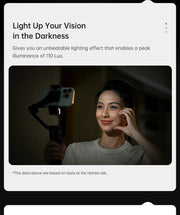 hohem Official V3 Smartphone Stabilizer Ai Face Tracking 3-Axis Phone Gimbal Built-in Selfie Stick Portable iPhone16/Samsung