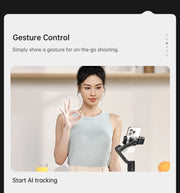 hohem Official V3 Smartphone Stabilizer Ai Face Tracking 3-Axis Phone Gimbal Built-in Selfie Stick Portable iPhone16/Samsung