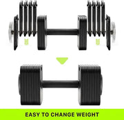 3-in-1 Adjustable Dumbbell Set Free Weight Dumbbells, Kettlebells, and Barbell for Versatile Fitness Training