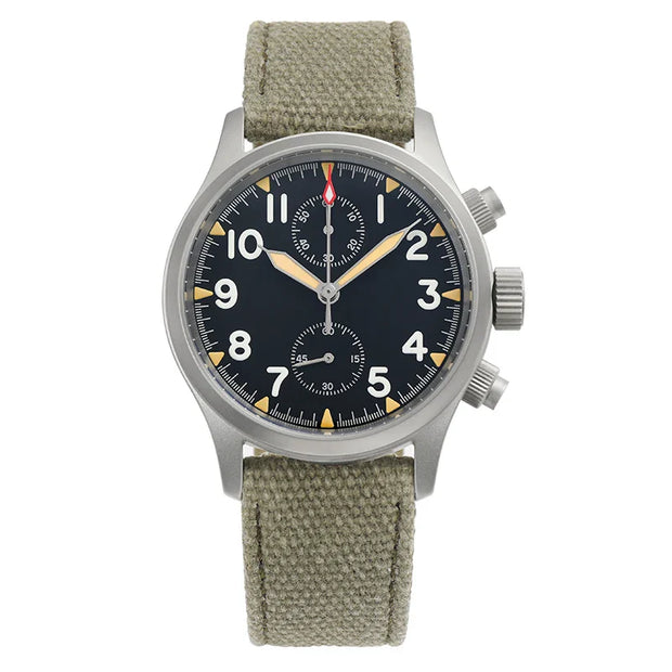 MILITADO Chronograph 39mm Watch BGW-9 Luminous Retro Military 100m Waterproof VK61 Quartz Movement Steel Vintage Men Wristwatch