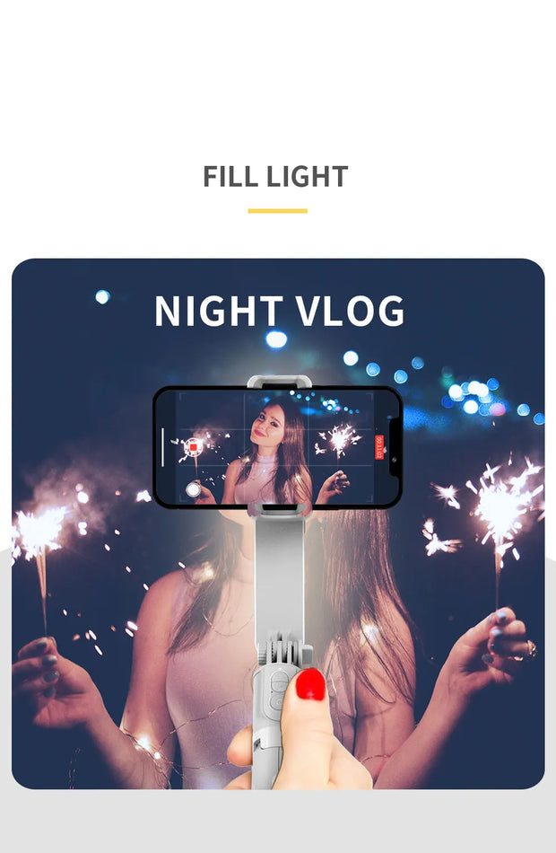 Handheld Selfie Stick Gimbal Stabilizer Holder Adjustable Fill Light Selfie Stand Bluetooth Mobile Phone  For IPhone Samsung