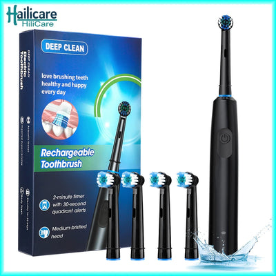 Smart Rotating Timing Electric Toothbrush for Adults Rotating Electric Toothbrushes with 8 Soft Brush Heads Whitening Oral Car
