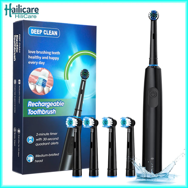 Smart Rotating Timing Electric Toothbrush for Adults Rotating Electric Toothbrushes with 8 Soft Brush Heads Whitening Oral Car