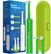 SUBORT Rotating Electric Toothbrush 3 Modes USB Fast Rechargeable Rotary Electric Toothbrush with Travel Case 2 Brush Heads