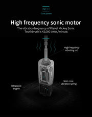 Smart Sonic Electric Toothbrush Waterproof Portable with Ultra Fine Soft Bristles 6 Speed Charging for Adults And Children