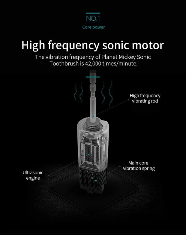 Smart Sonic Electric Toothbrush Waterproof Portable with Ultra Fine Soft Bristles 6 Speed Charging for Adults And Children