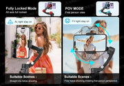 AXNEN M02 Gimbal Smartphone Stabilizer 3-Axis Anti-shake Video Record Handheld Selfie Gimbals for iPhone Android Face Tracking