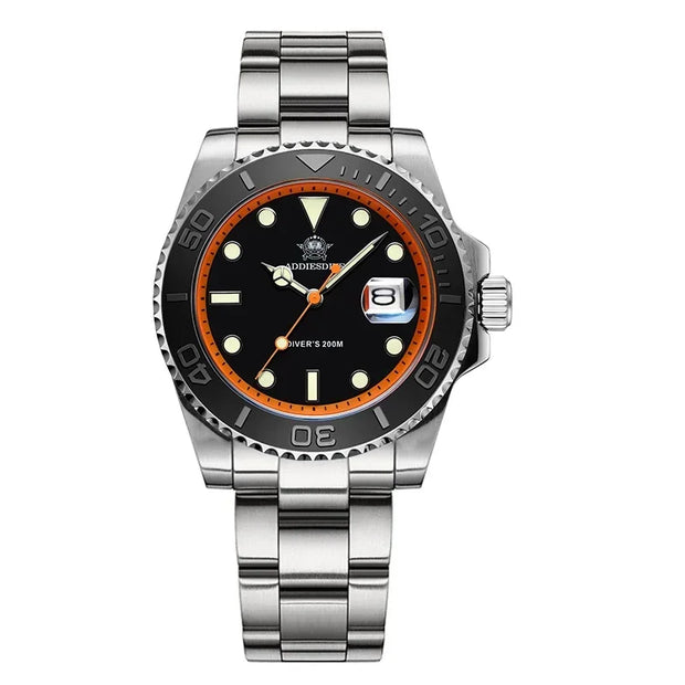 ADDIESDIVE Diving AD2040 Quartz Watches Stainless Steel 200m Waterproof Calendar Display Wristwatch Fashion Super Luminous Watch