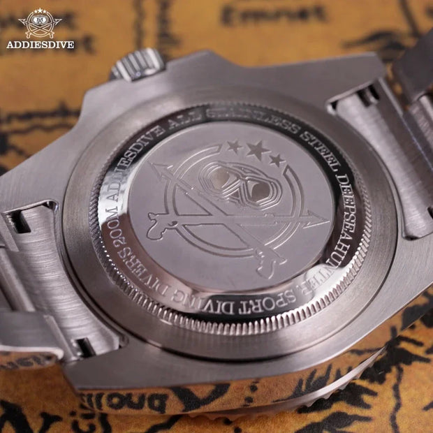 ADDIESDIVE Diving AD2040 Quartz Watches Stainless Steel 200m Waterproof Calendar Display Wristwatch Fashion Super Luminous Watch