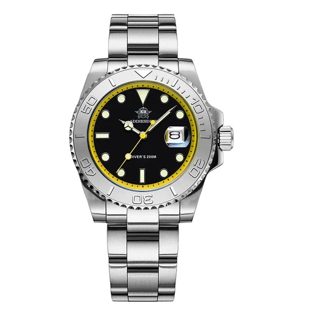 ADDIESDIVE Diving AD2040 Quartz Watches Stainless Steel 200m Waterproof Calendar Display Wristwatch Fashion Super Luminous Watch