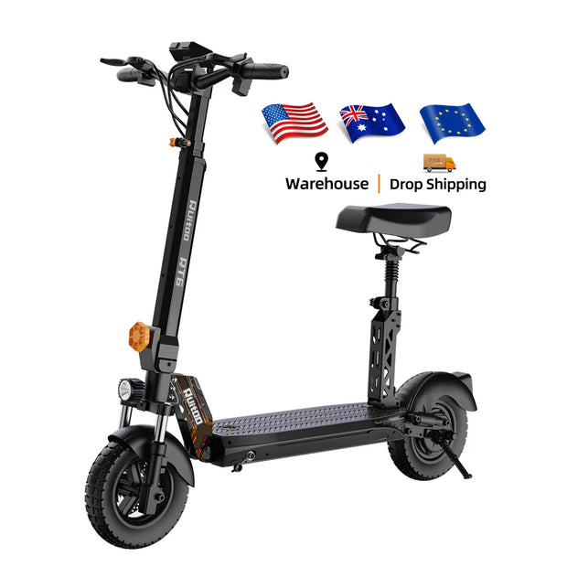 RuiToo RT6 1000W powerful  48V18.2AH Drive Electric scooters electr 10inch Tires Folding eScooter For Adult Raycool