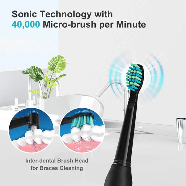 Fairywill Electric Sonic Toothbrush FW-507 USB Charge Rechargeable Adult Waterproof Electronic Tooth Brushes Replacement Heads s