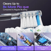 Wave Electric Toothbrush Oscillation & Vibration Sonic Electric Tooth Brush, Adults Teen BASS-Brushing Technique for Travel