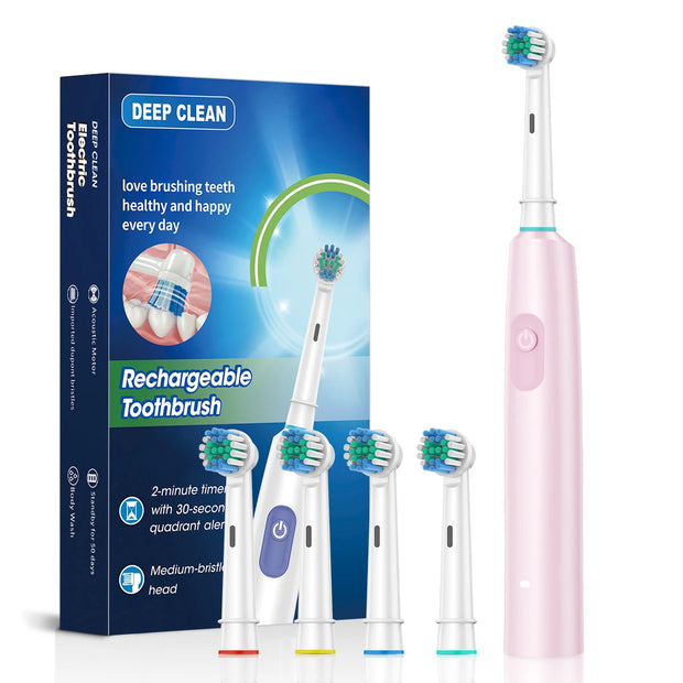 2002 Rotating electric toothbrush New 2025 Adult Timer Brush 6 Mode USB Charger Rechargeable Tooth Brushes Replacement Heads Set