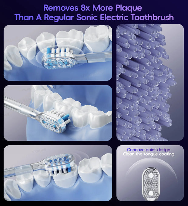 Wave Electric Toothbrush Oscillation & Vibration Sonic Electric Tooth Brush, Adults Teen BASS-Brushing Technique for Travel