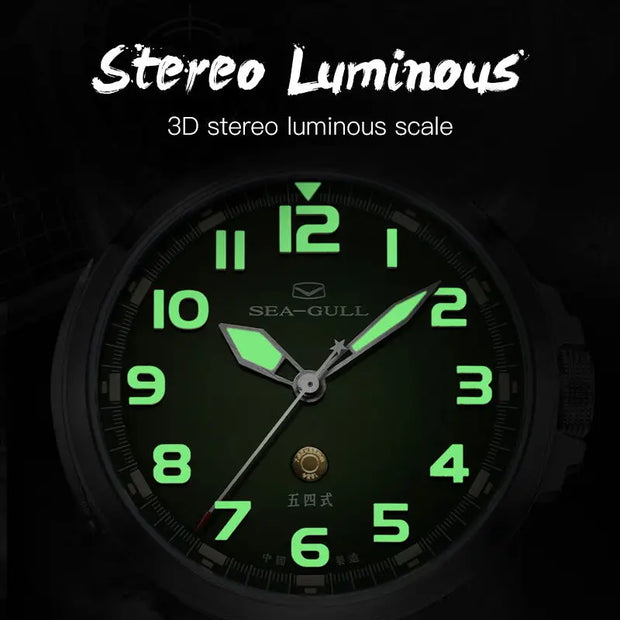 Seagull часы мужс Men's Wristwatch Sports Automatic Mechanical Watch 100m Waterproof  Army Watch Official Original 811.93.6106
