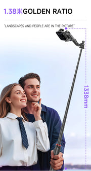AI Face Tracking Handheld Gimbal Stabiliser 360° Shoot,Magnetic Remote Selfie Stick Tripod for Smartphone,1/4'' Screw for Camera