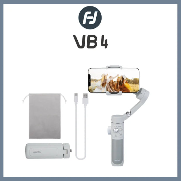 FeiyuTech VB4 Kit Smartphone Stabilizer Face Tracking Fill light 3-Axis Phone Gimbal Built-in Selfie Stick Portable iPhone16