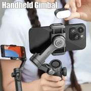 3-Axis Handheld Gimbal Wheel Selfie Stick With Fill Light Phone Holder Outdoor Photography Vlog Recording for iOS Android