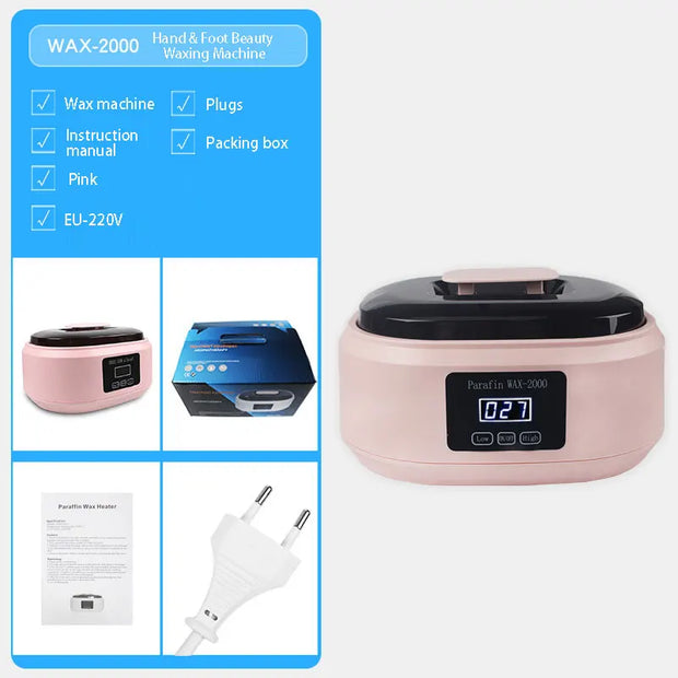 200W Wax Heater Hands Feet Bath Body Hair Removal Digital Timing Melting Wax Bean Therapy Machine Men Women Spa Smooth Skin Care