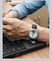 2025 New Seagull Men's Watch Automatic Mechanical Wristwatch Multi-Function Hollow Flywheel Business Simple Watch D819.622
