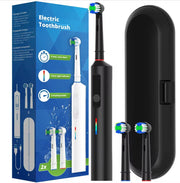 SUBORT Rotating Electric Toothbrush 3 Modes USB Fast Rechargeable Rotary Electric Toothbrush with Travel Case 2 Brush Heads