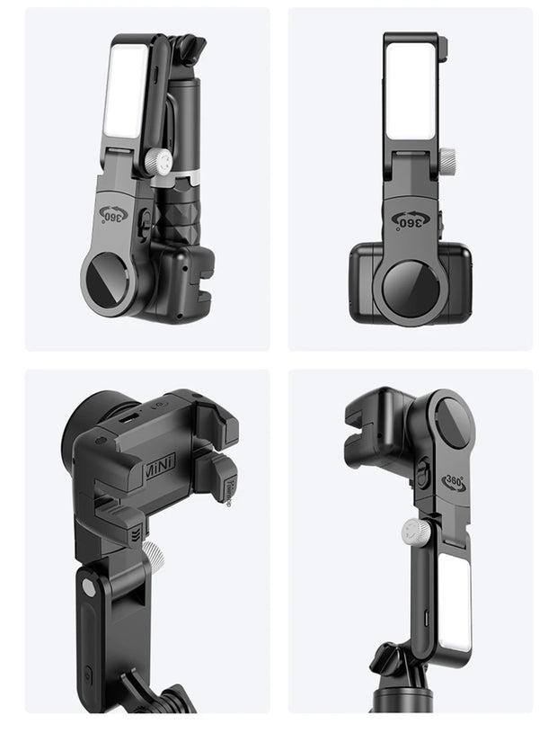 2025 NEW Ai Gimbal Stabilizer Desktop Following Shooting Mode Selfie Stick Monopod With Bluetooth Shutter For Smartphone Live