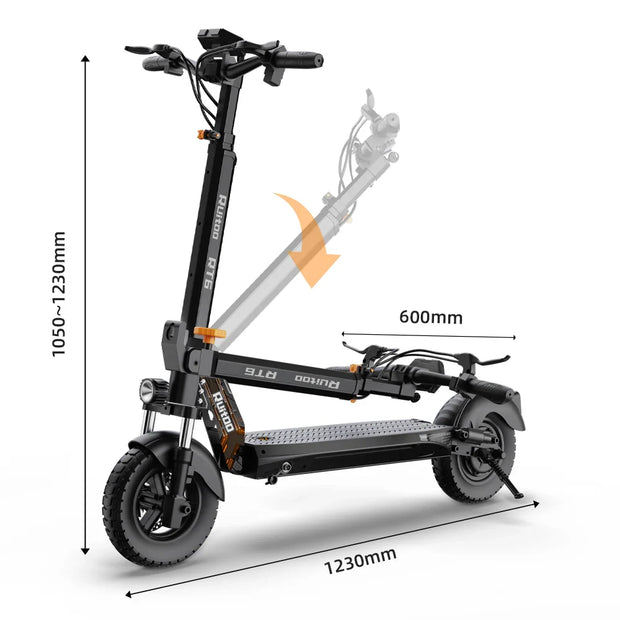 RuiToo RT6 1000W powerful  48V18.2AH Drive Electric scooters electr 10inch Tires Folding eScooter For Adult Raycool