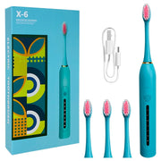 Smart Sonic Electric Toothbrush Waterproof Portable with Ultra Fine Soft Bristles 6 Speed Charging for Adults And Children